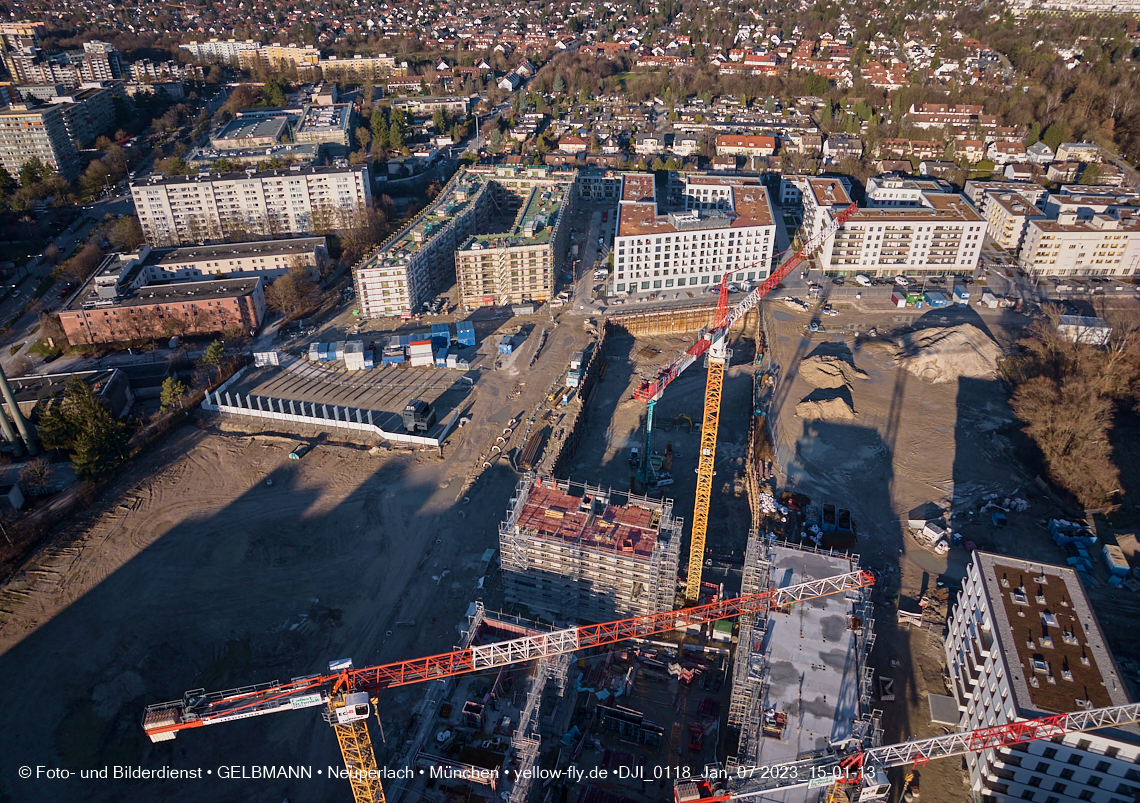 07.01.2023 - Baustelle zum Alexisquartier und Pandion Verde in Neuperlach